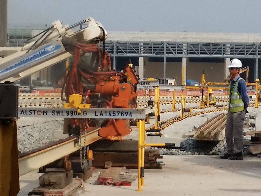 新加坡捷運東西線大士延伸段鋼軌火花銲接工程